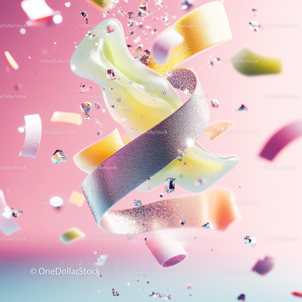 Vibrant Abstract Ribbons in Pastel Tones