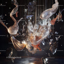 Abstract Glass and Metal Sculpture Installation