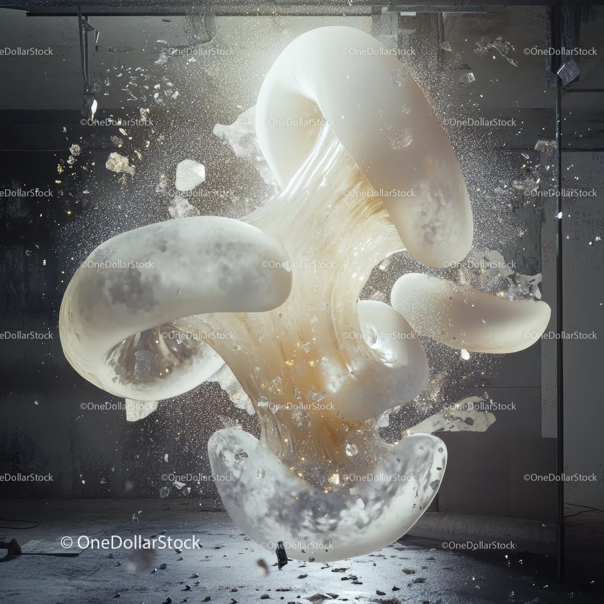 Futuristic Abstract Fluid Sculpture with Dynamic Movement