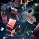 Futuristic Abstract Design with Crystals and Ribbons