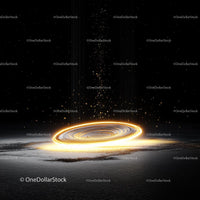 Glowing Energy Vortex with Golden Particles
