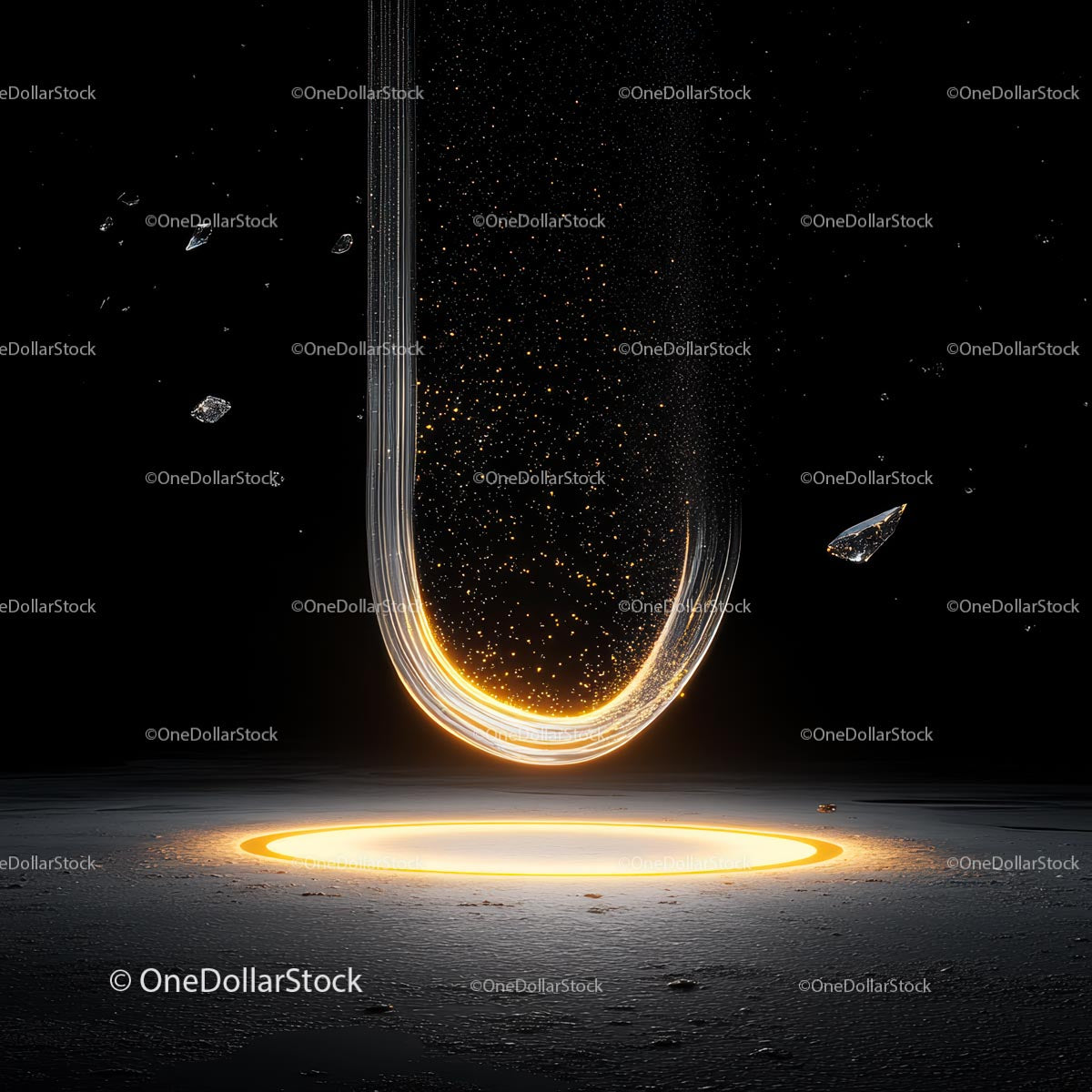 Futuristic Abstract Scene with Radiant Light Trails