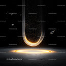 Futuristic Abstract Scene with Radiant Light Trails