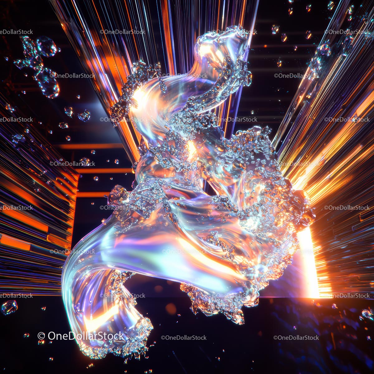 Dynamic Abstract with Vibrant Light Refractions