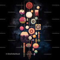 Vibrant Textile Art Installation with Woven Patterns