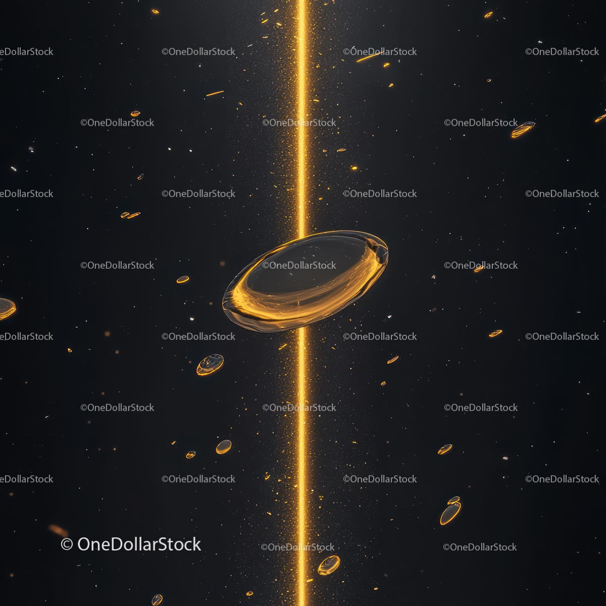 Futuristic Cosmic Light with Glowing Rings and Particles