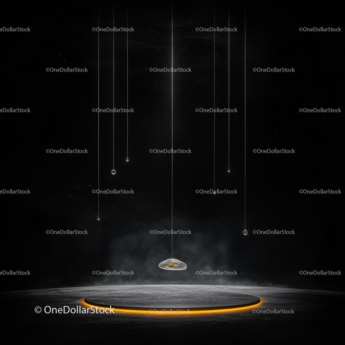 Futuristic Illuminated Platform with Glowing Ring