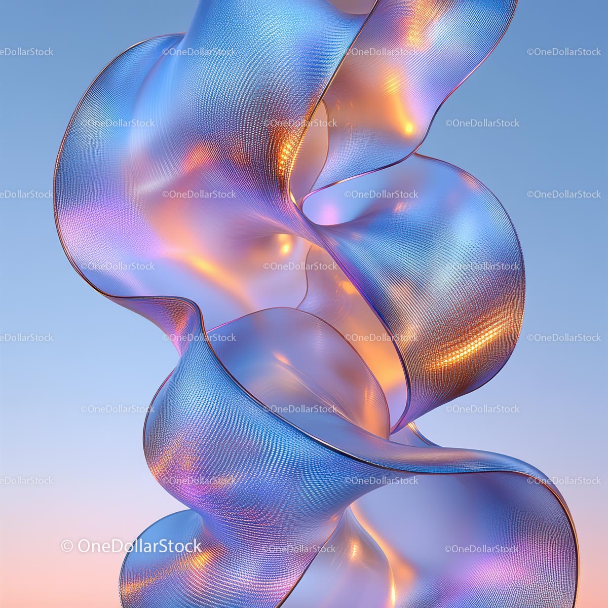 Futuristic Abstract Sculpture with Vibrant Hues