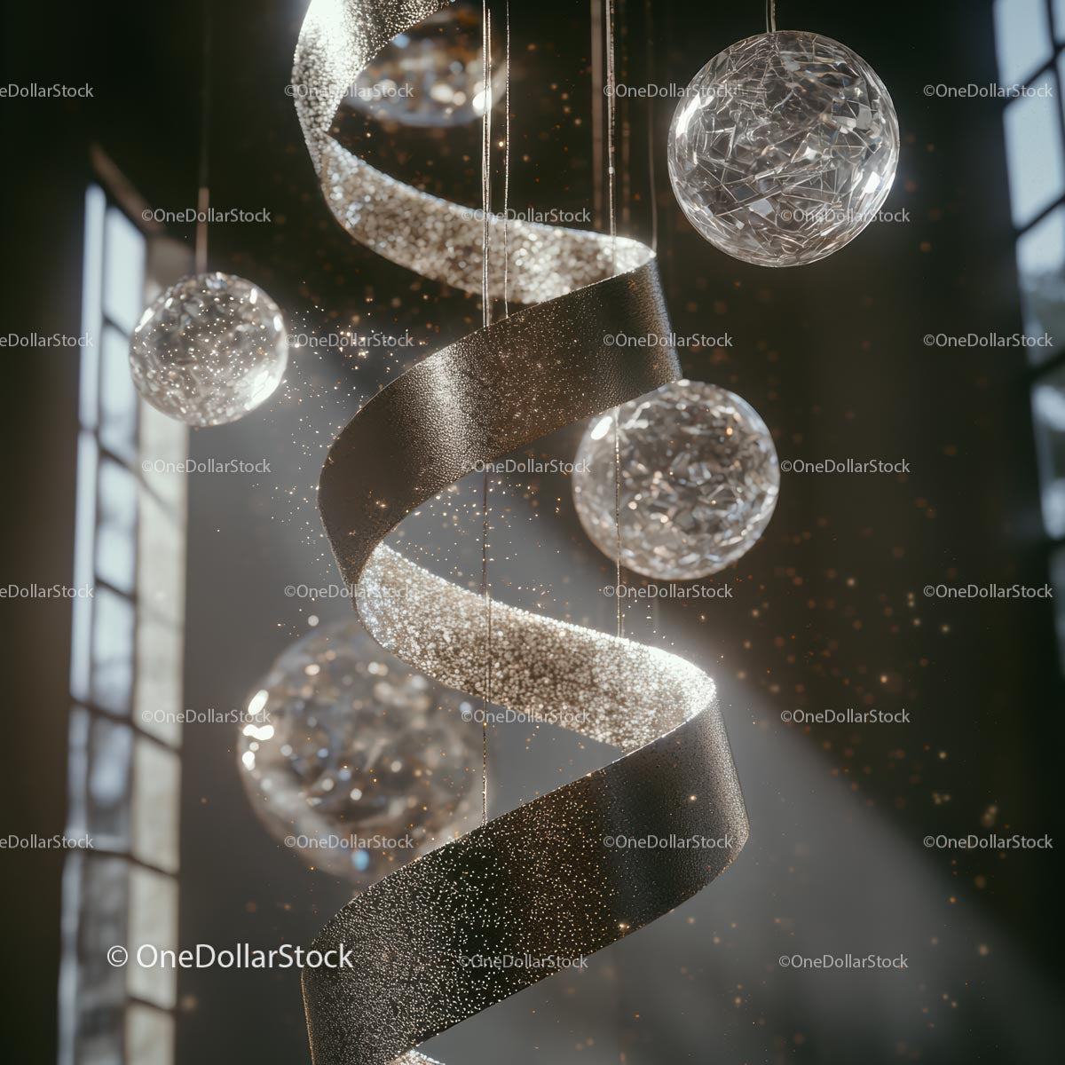 Ethereal Glowing Spheres and Spirals