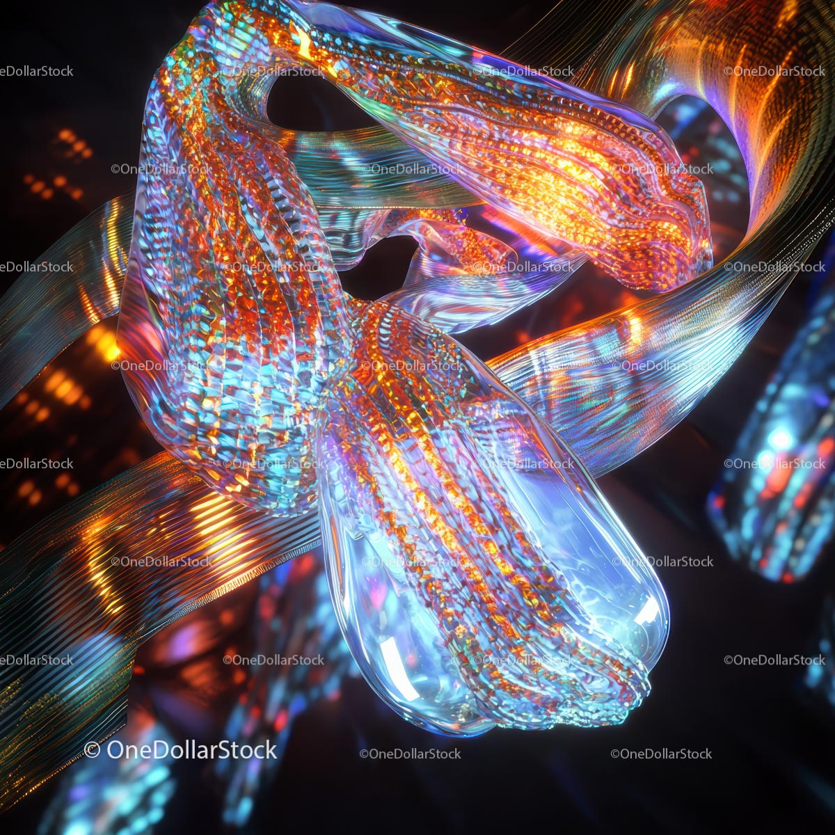 Vibrant Abstract Texture with Flowing Shapes and Colors