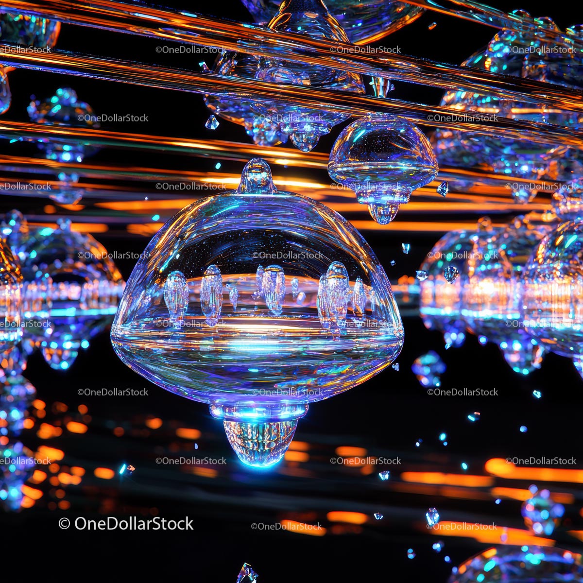 Futuristic Glass Sculptures with Colorful Iridescence