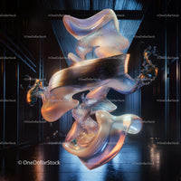 Futuristic Abstract Sculpture with Glowing Elements
