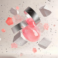 Abstract Geometric Design with Pink Crystal and Silver