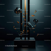 Modern Abstract Sculpture with Floating Elements