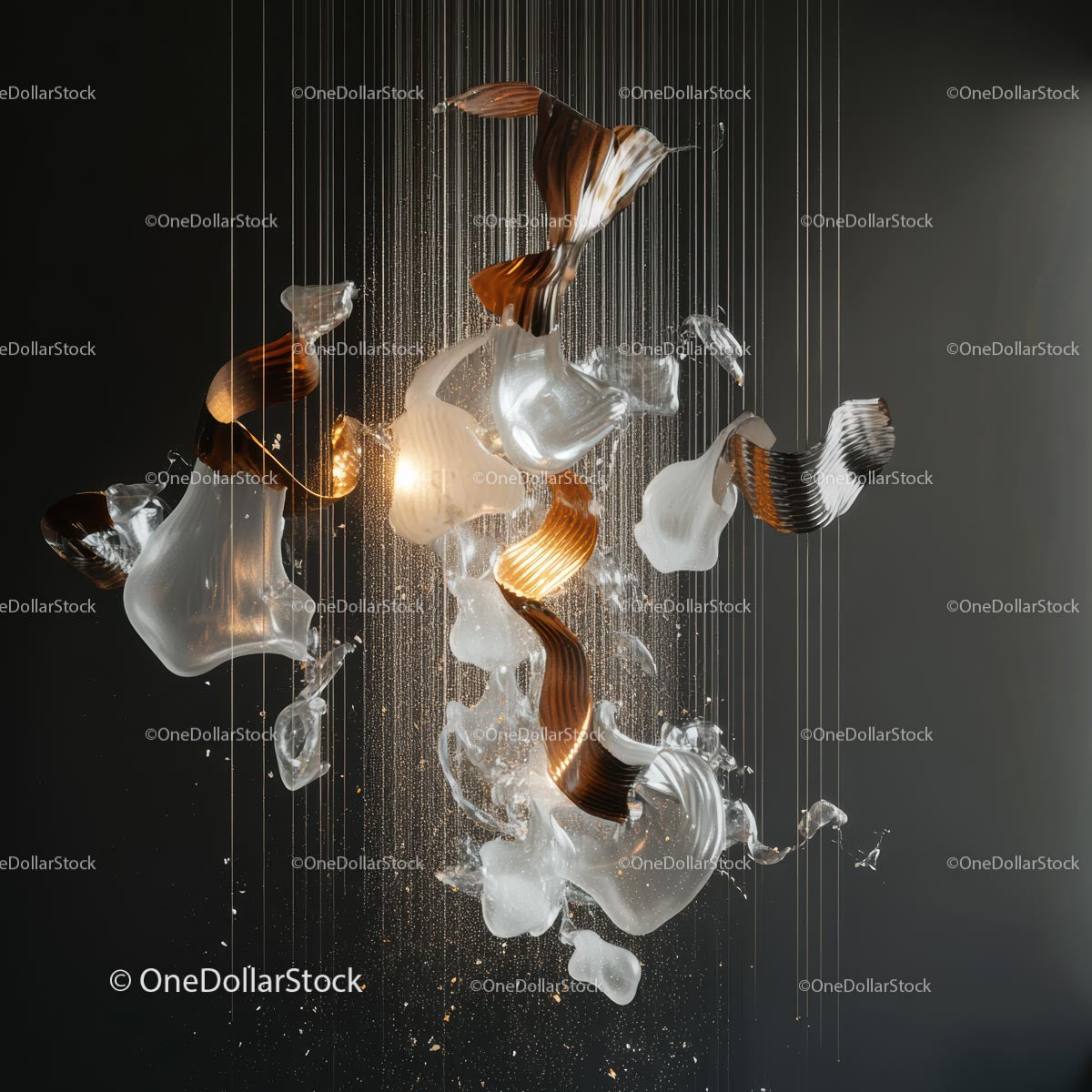 Abstract Glass Sculpture with Dynamic Form