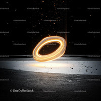 Glowing Ring with Light Effects and Cosmic Theme