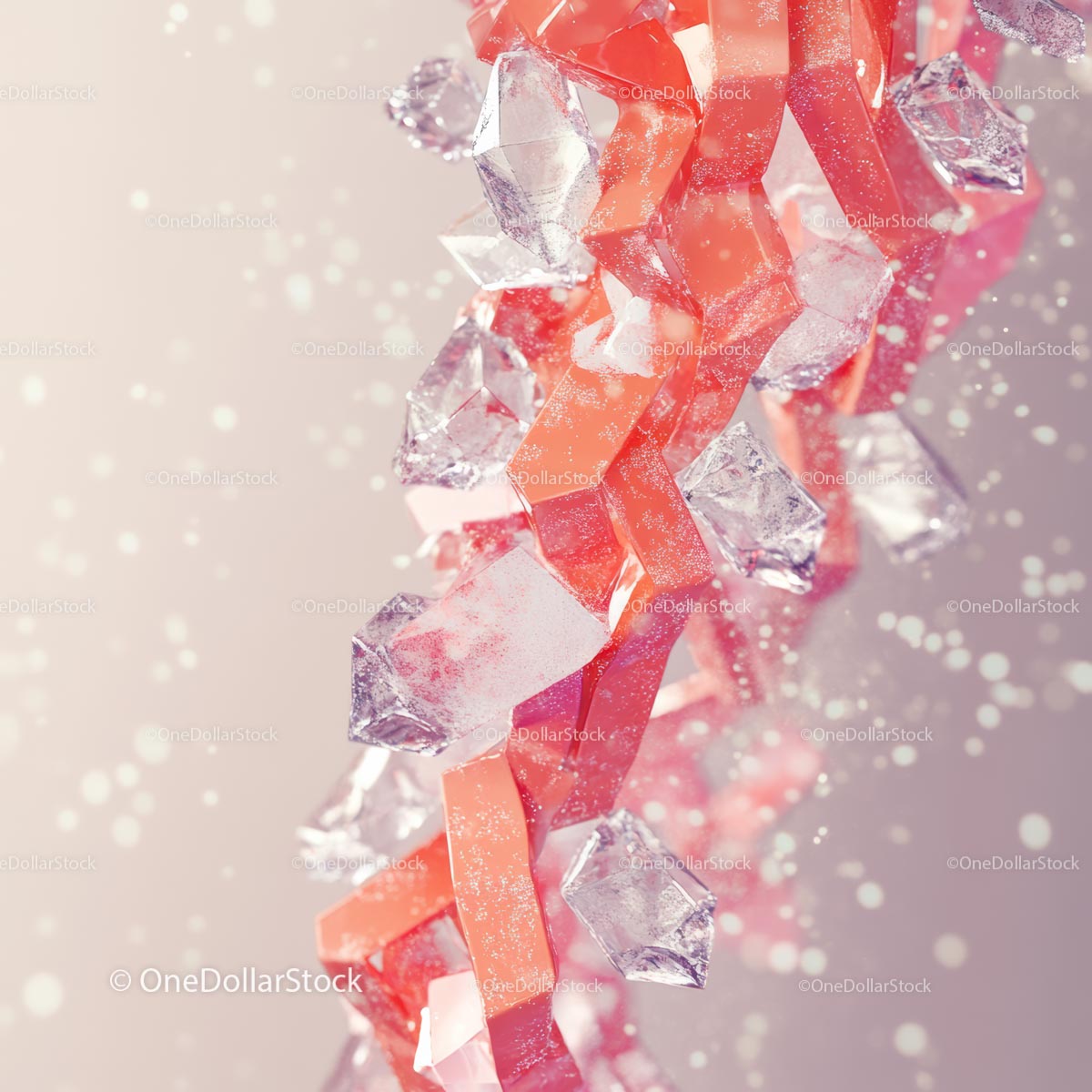 Abstract 3D Crystal and Geometric Shapes Design
