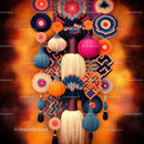 Vibrant Bohemian Wall Art with Colorful Patterns