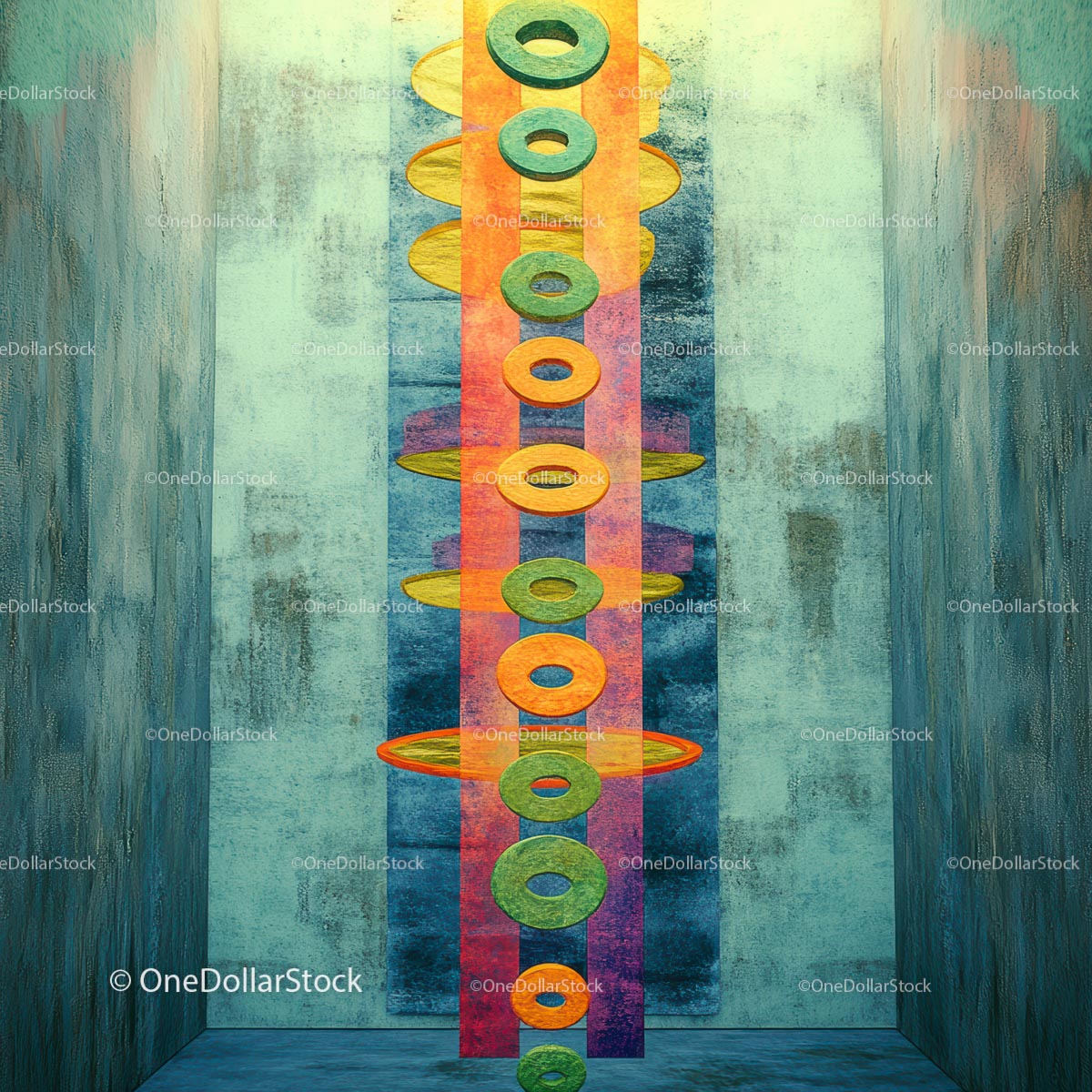 Colorful Geometric Design with Textured Background