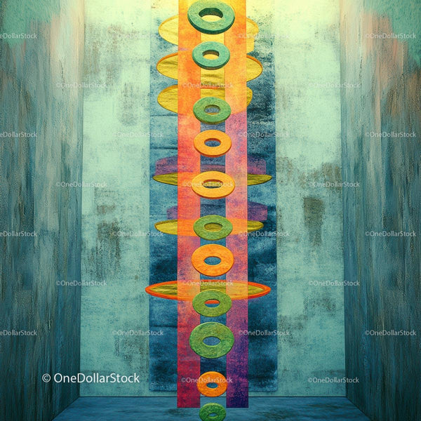 Colorful Geometric Design with Textured Background