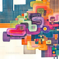 Vibrant Abstract Painting with Geometric Shapes