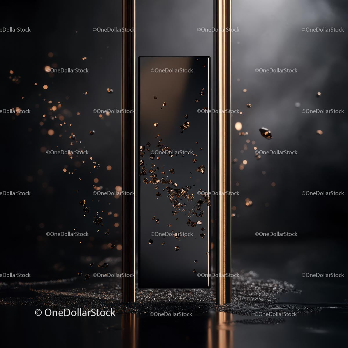 Luxury Abstract Sculpture with Gold Accents
