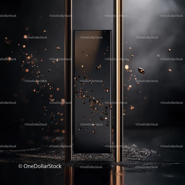 Luxury Abstract Sculpture with Gold Accents