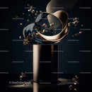 Golden Abstract Sculpture with Dynamic Elements