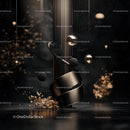 Elegant Abstract Black and Gold 3D Composition