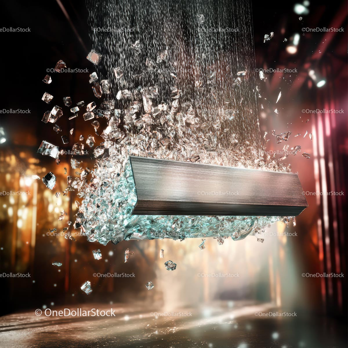 Dynamic Burst of Shattered Glass in Motion