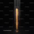 Glowing Beam of Light with Sparkles on Dark Background