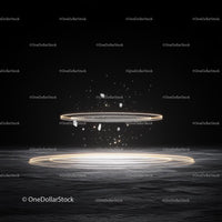 Futuristic Holographic Rings with Floating Particles