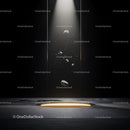 Ethereal Spotlight with Floating Particles and Dark Background