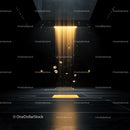 Futuristic Golden Light Streams in a Dark Space
