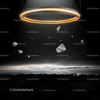 Futuristic Floating Stones with Glowing Ring