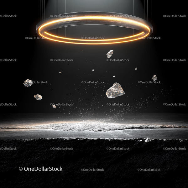 Futuristic Floating Stones with Glowing Ring