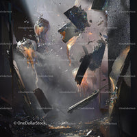 Abstract Chaos with Flames and Shattered Debris