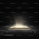 Futuristic Light Beams on Dark Abstract Landscape