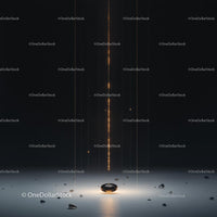 Futuristic Light Beams with Glowing Sphere in Darkness