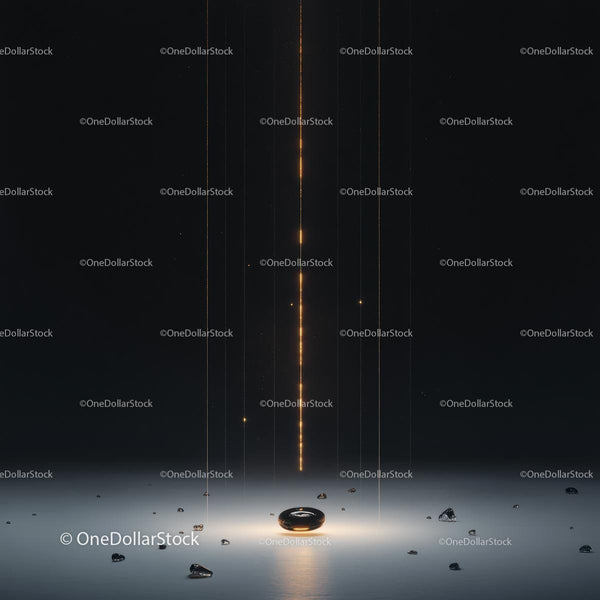 Futuristic Light Beams with Glowing Sphere in Darkness