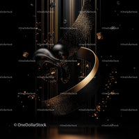 Elegant Abstract Design with Gold and Black Elements