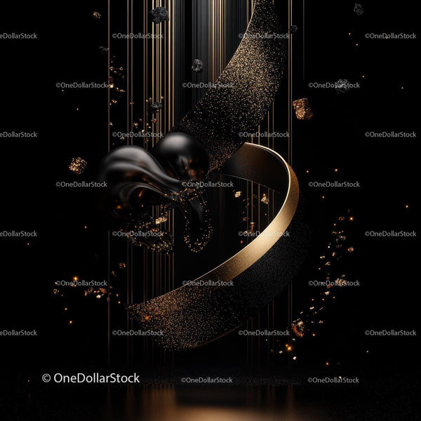Elegant Abstract Design with Gold and Black Elements