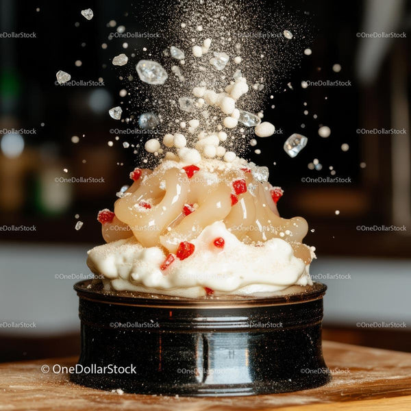 Exploding Gourmet Dessert with Artistic Toppings