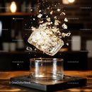 Dramatic Ice Explosion in a Glass on a Wooden Table