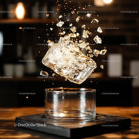 Dramatic Ice Explosion in a Glass on a Wooden Table