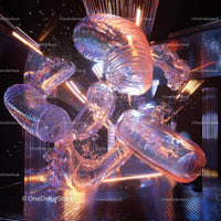 Futuristic Abstract Neon Light Installation