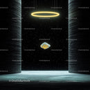 Futuristic Floating Stone in Cosmic Setting