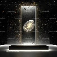 Futuristic Cosmic Art Installation with Glowing Centerpiece