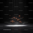Futuristic Floating Lights in Minimalistic Dark Space