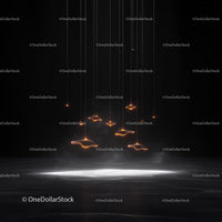 Futuristic Floating Lights in Minimalistic Dark Space